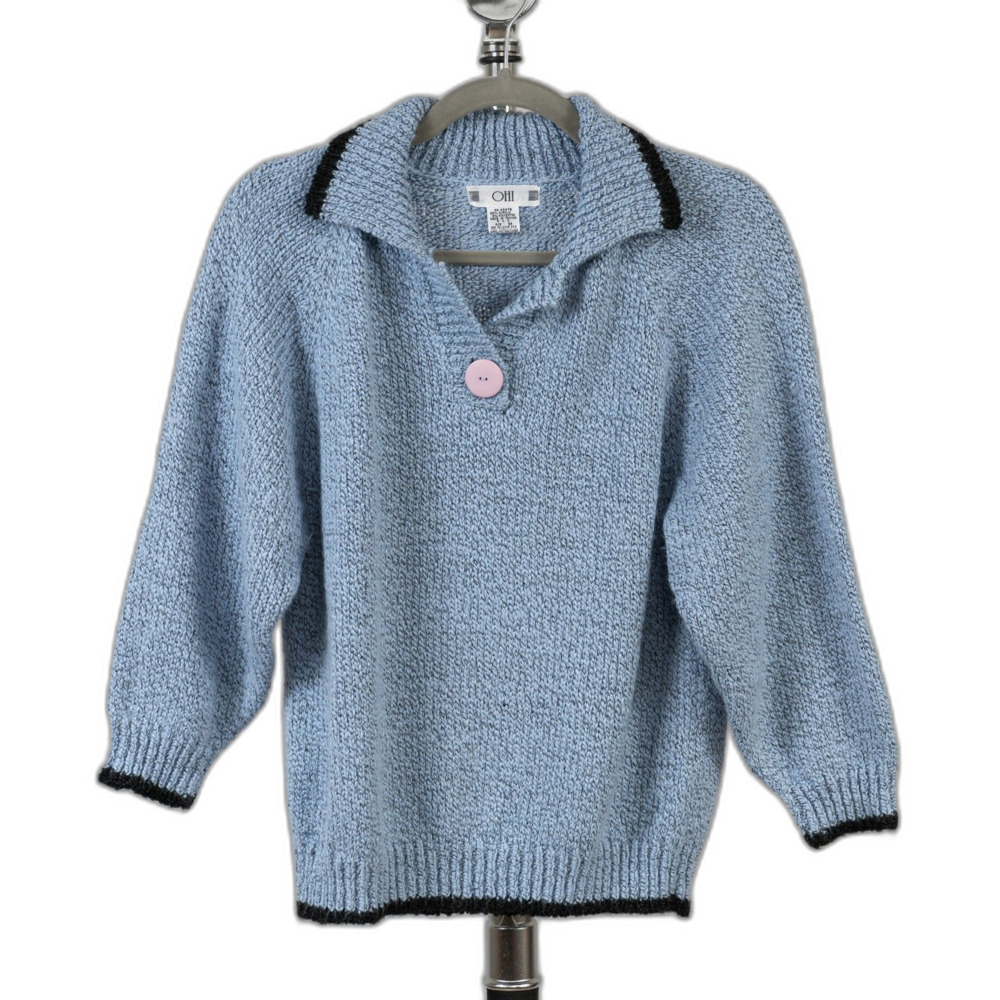 OHI blue collared sweater size M